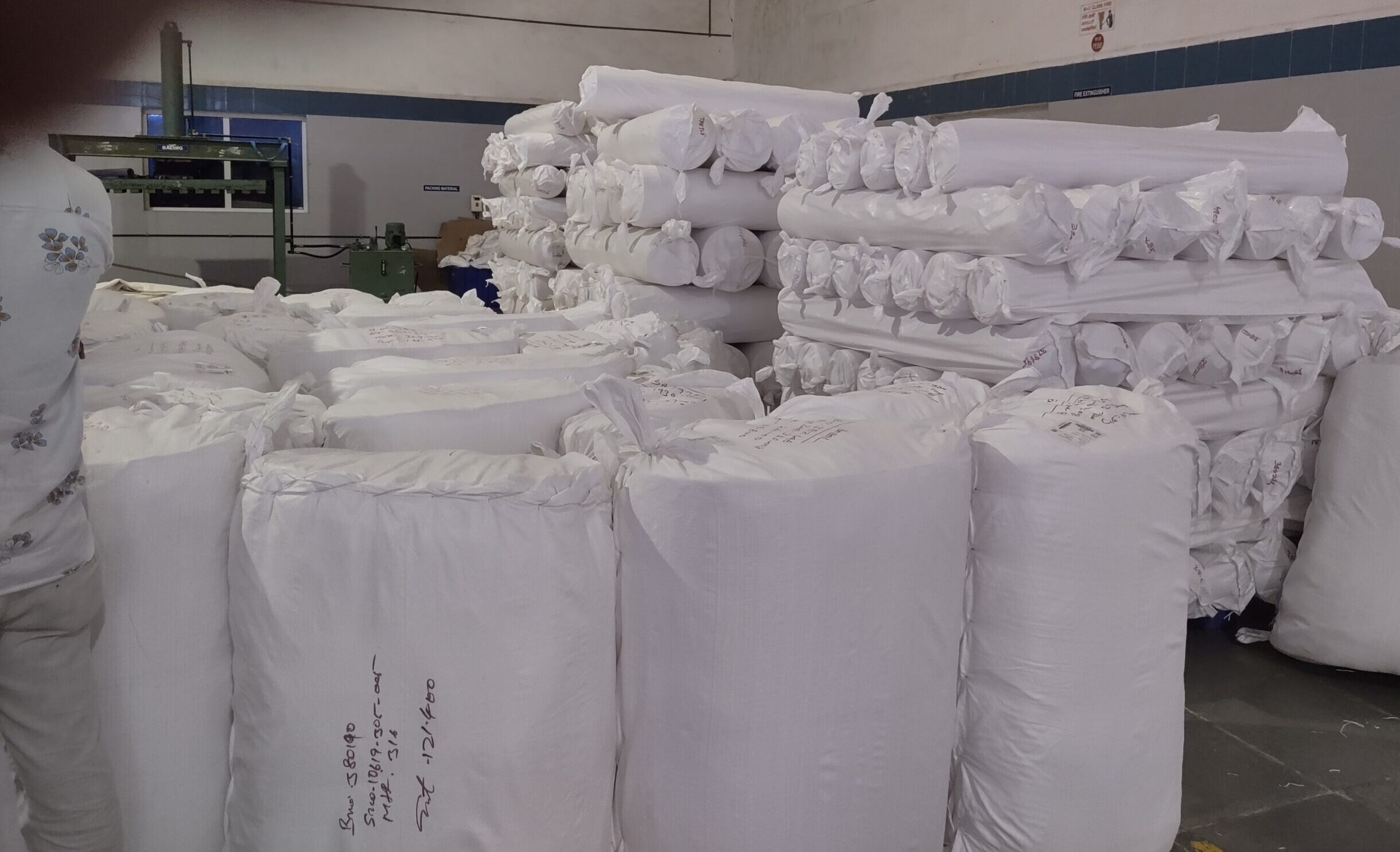 Prestige Impex warehouse with fabric inventory