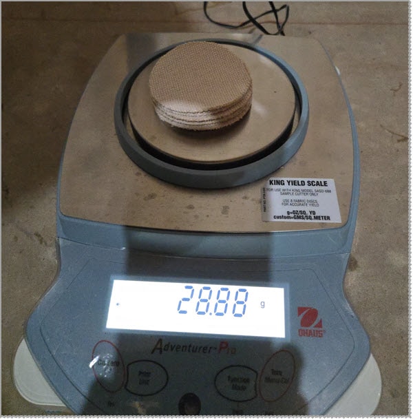 Fabric weight check and quality testing